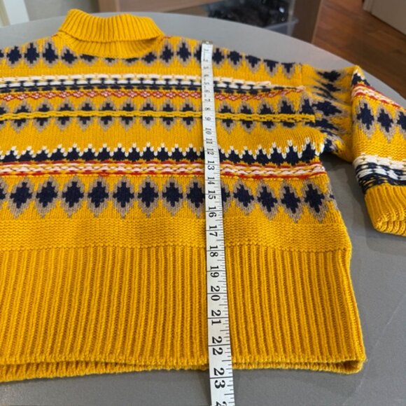Rag & Bone Willow Fair Isle Wool Turtleneck Sweater Small Mustard Yellow - Picture 11 of 11